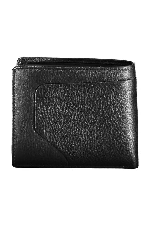 Elegante Billetera Bifold de Piel Negra con Bloqueo RFID