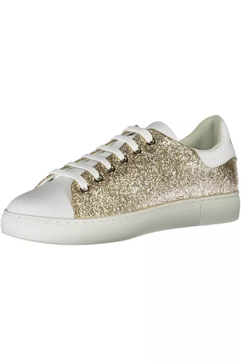 Sneaker sportive in oro scintillanti