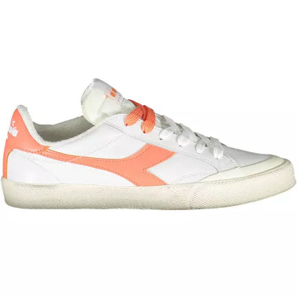 Eleganti sneaker in pelle bianca in pelle