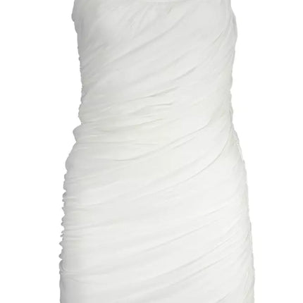 Elegante witte tankjurk met zip -accent