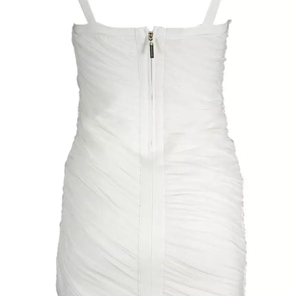 Elegante witte tankjurk met zip -accent