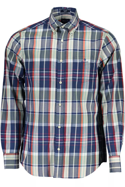 Camisa clásica de hombres con botones verdes