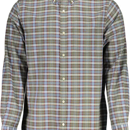 Green Cotton Men Shirt