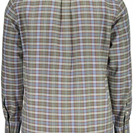 Green Cotton Men Shirt