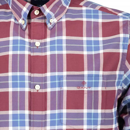 Camisa con botones de algodón morado elegante