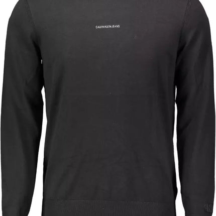 Black Cotton Men Sweater