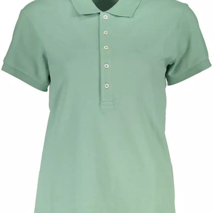 Green Cotton Women Polo Shirt