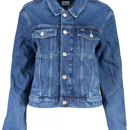 Blue Cotton Women Jacket