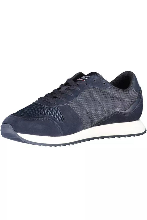 Blue Polyester Men Sneaker