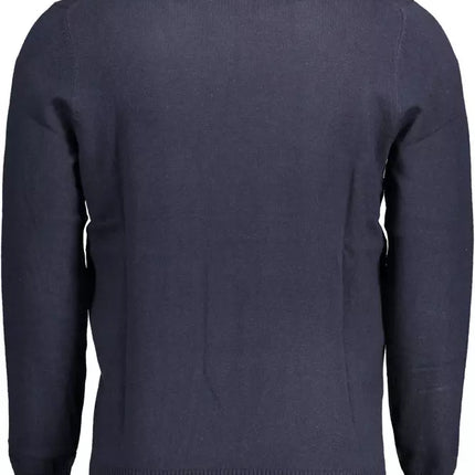 Blue Cotton Men Sweater