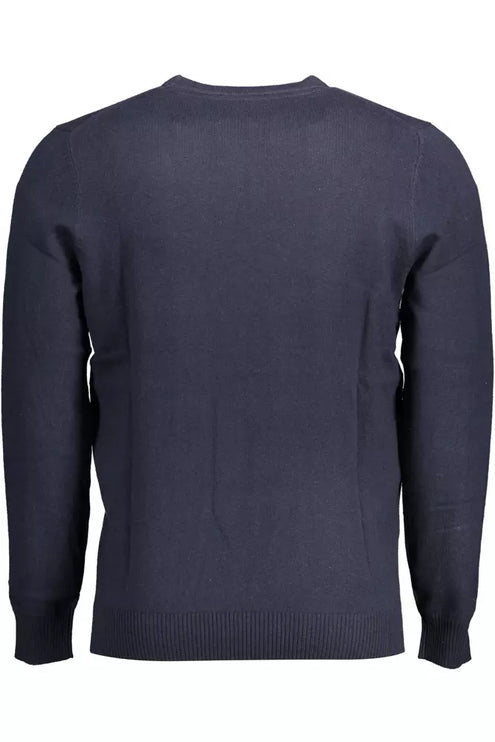 Blue Cotton Men Sweater