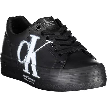 Black Leather Women Sneaker