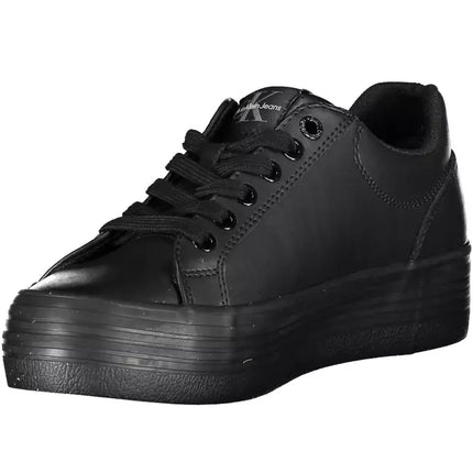 Black Leather Women Sneaker