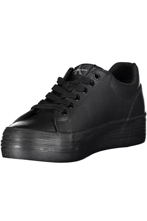 Black Leather Women Sneaker