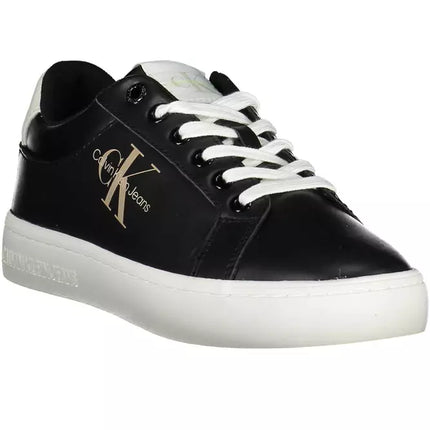 Black Polyester Women Sneaker