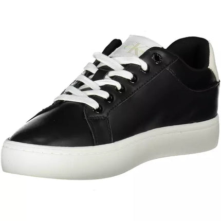 Black Polyester Women Sneaker