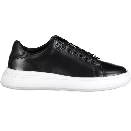 Black Leather Women Sneaker