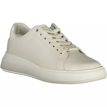 Beige Leather Women Sneaker