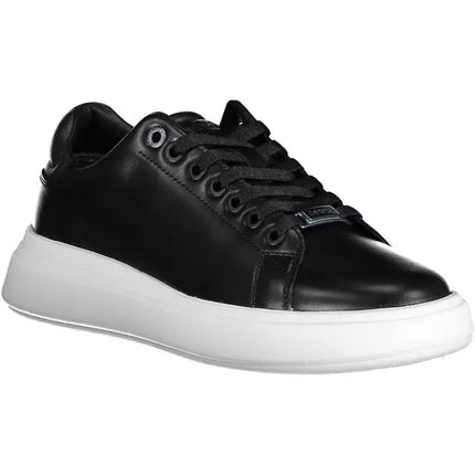 Black Leather Women Sneaker