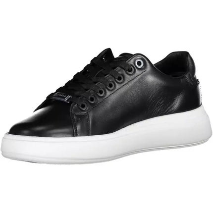 Black Leather Women Sneaker