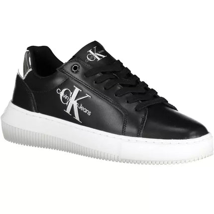 Black Leather Women Sneaker