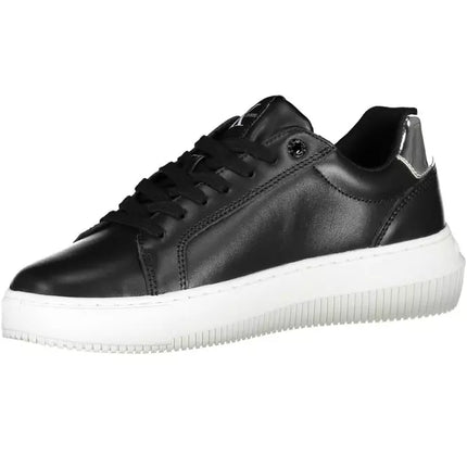 Black Leather Women Sneaker