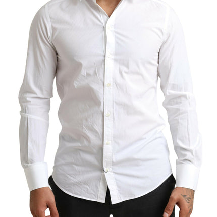 Camisa de vestir de martini de algodón blanco elegante