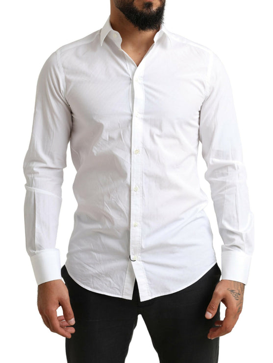 Camisa de vestir de martini de algodón blanco elegante