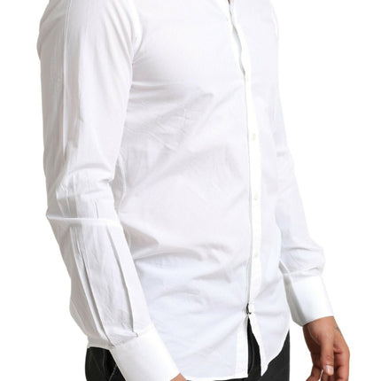 Camisa de vestir de martini de algodón blanco elegante