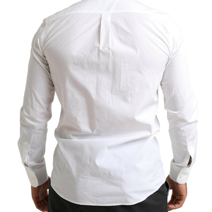 Camisa de vestir de martini de algodón blanco elegante