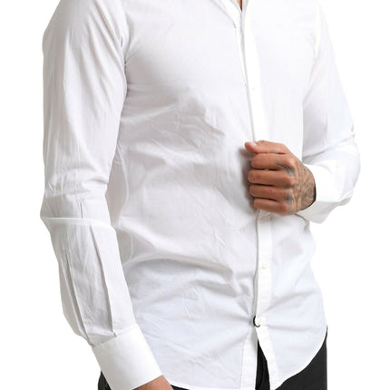 Camisa de vestir de martini de algodón blanco elegante