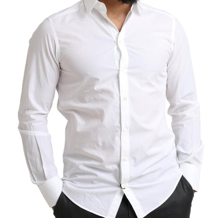 Camisa de vestir de martini de algodón blanco elegante