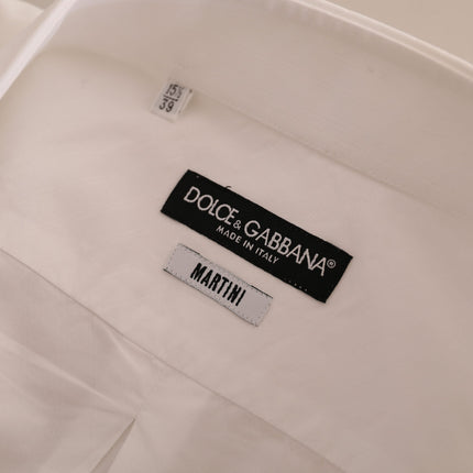 Camisa de vestir de martini de algodón blanco elegante