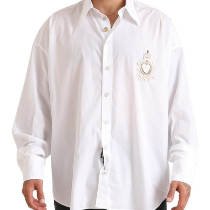 Elegante camisa formal de algodón blanco