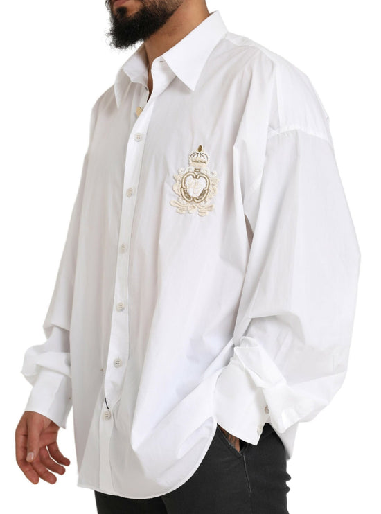 Elegante camisa formal de algodón blanco