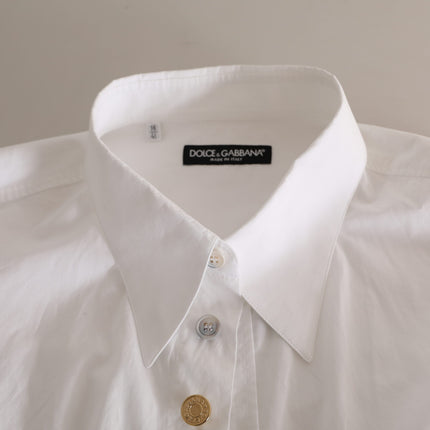 Elegante camisa formal de algodón blanco