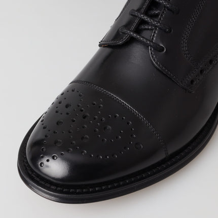 Elegant Black Leather Oxford Wingtip Shoes