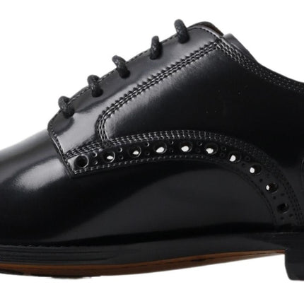 Elegant Black Leather Oxford Wingtip Shoes