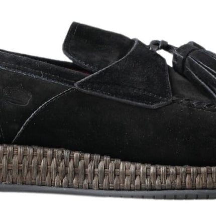 Eleganti sneaker in pelle scamosciata nera