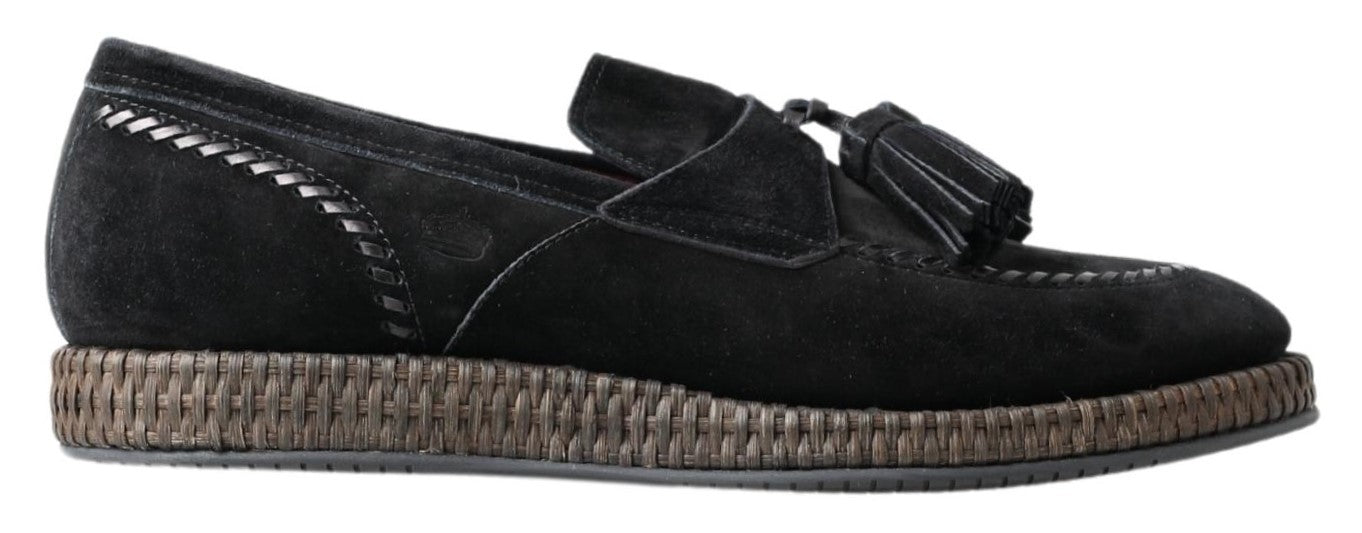 Eleganti sneaker in pelle scamosciata nera