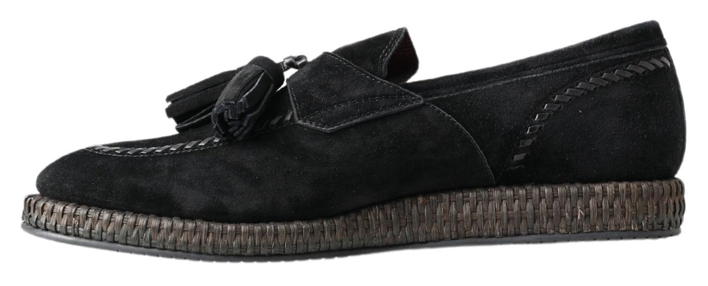 Eleganti sneaker in pelle scamosciata nera