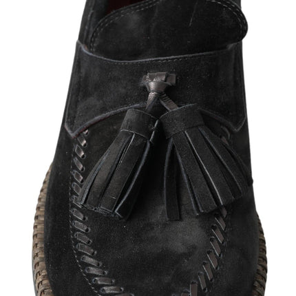 Eleganti sneaker in pelle scamosciata nera