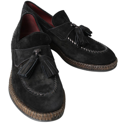 Eleganti sneaker in pelle scamosciata nera