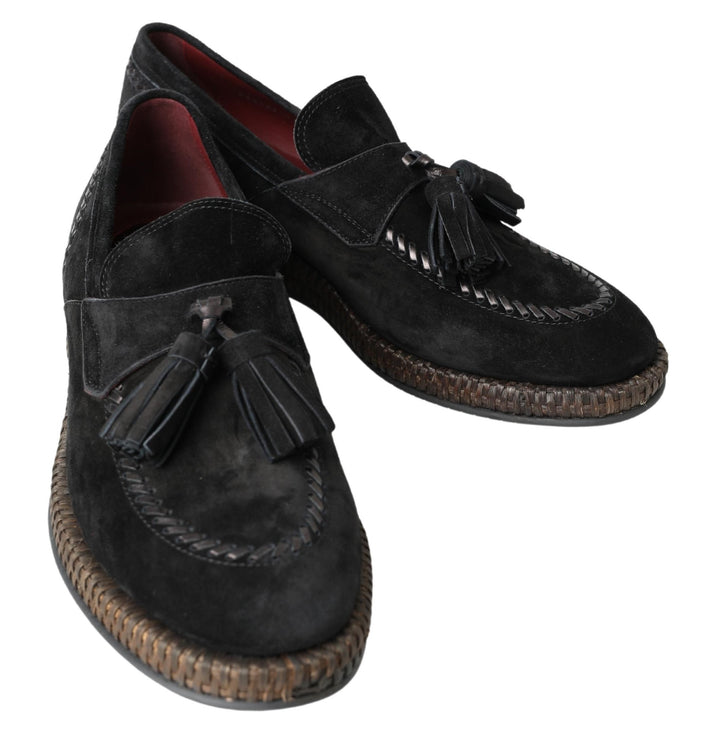 Eleganti sneaker in pelle scamosciata nera