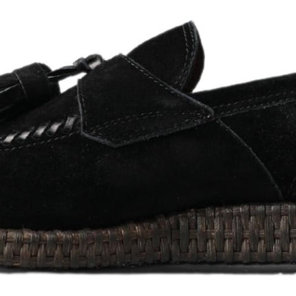 Chique zwarte suede espadrille sneakers