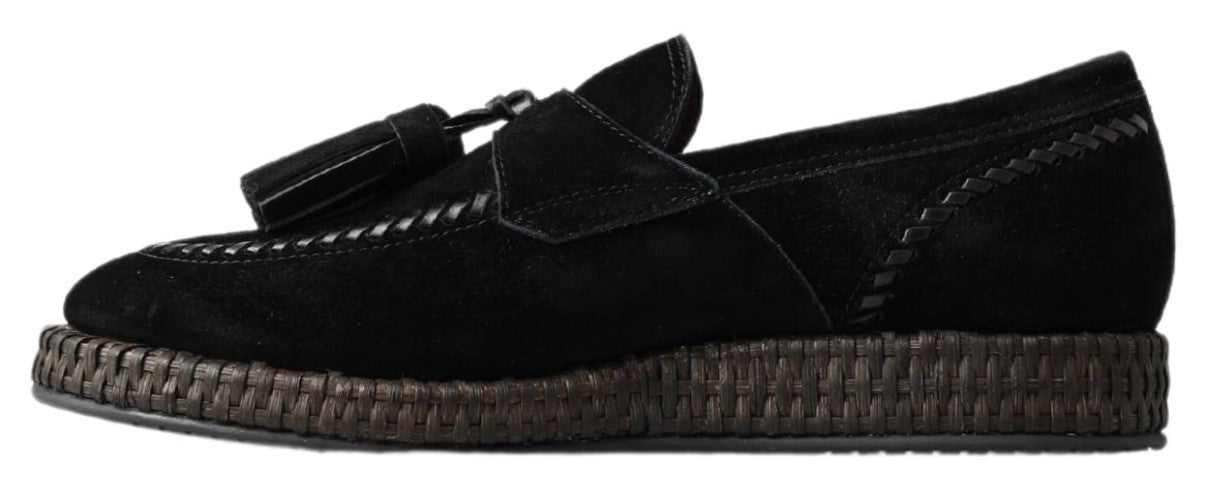 Sneaker chic black in pelle scamosciata nera