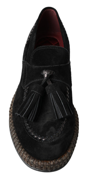 Sneaker chic black in pelle scamosciata nera