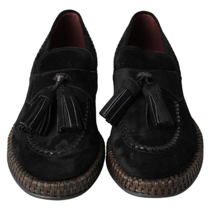 Chique zwarte suede espadrille sneakers