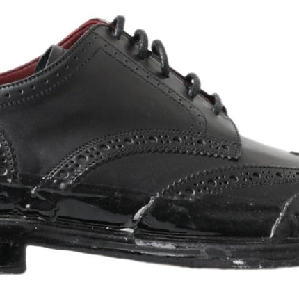 Elegant Black Leather Derby Shoes