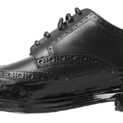 Elegant Black Leather Derby Shoes